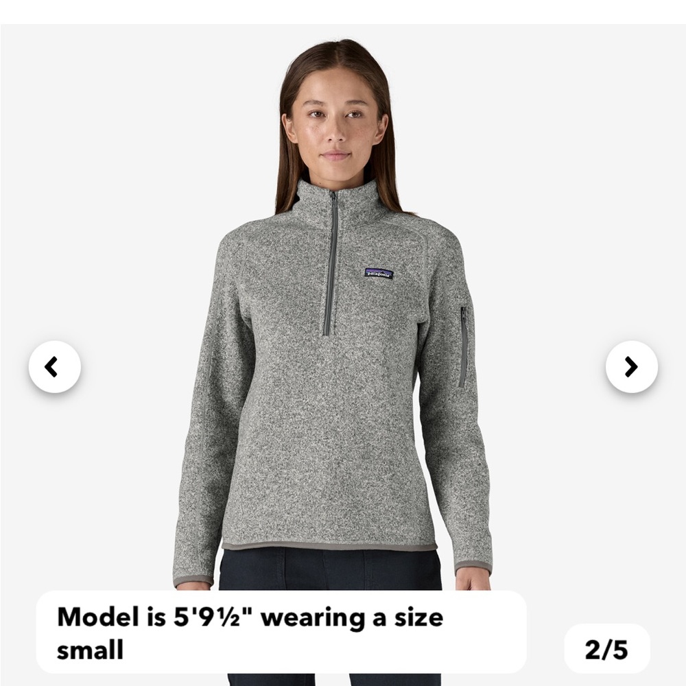 PATAGONIA like new better sweater 1/4 zip fleece gray half zip size S